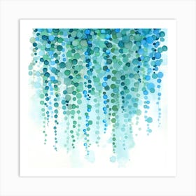 Blue And Green Watercolor Painting Art Print