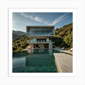 Modern Villa In Greece Art Print