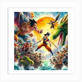 Dragon Ball Z vs One Piece 8 Art Print