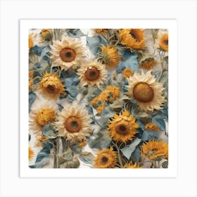 Sunflowers, style of Van Gogh 1 Art Print