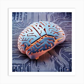 Brain On Circuit Board 10 Art Print