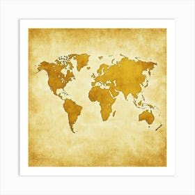 World Map Art 11 Art Print