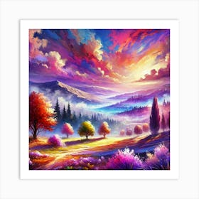 Sunset In The Mountains 164 Art Print