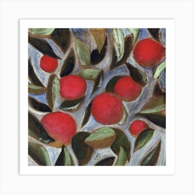 Apple Day - square red classic figurative Anton Maliar old master style Art Print