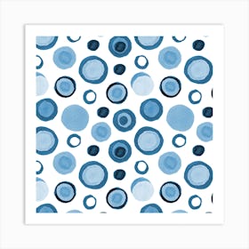 Circles Retro Turquoise Art Print