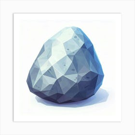 Rock (Low poly) Art Print