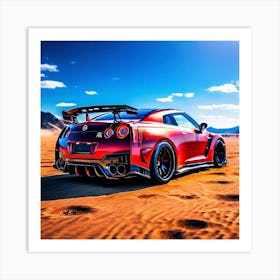 Red Nissan GTR R35 Art Print