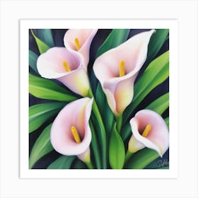 CALLA LILIES Soft Pastel Flowers Art Art Print