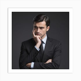 Businessman Thinking Art Print