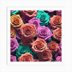 Colorful Roses Background 55 Art Print