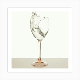 Water Splashing Into A Wine Glass Art Print