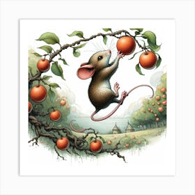 Mouse In The Apple Tree Art Print