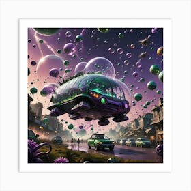 Alien Spaceships In The Sky Art Print