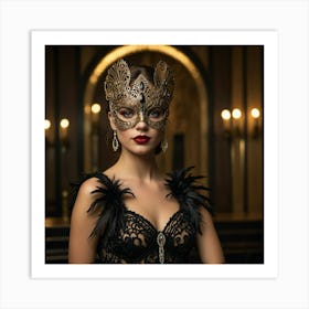 Beautiful Woman In A Mask 1 Art Print