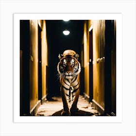 Tiger In The Hallway Art Print