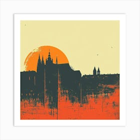 A Prague Castle Minimal Illustration 1720468325 3 Art Print