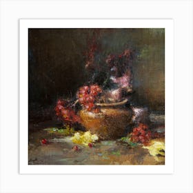 Still life with rowan Art Print