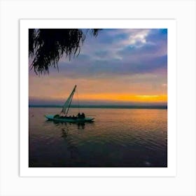 Sunset On The Lake Art Print