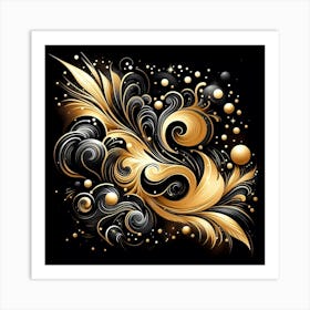 Gold Swirls Art Print