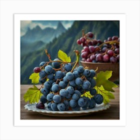 Grapes On A Plate Art Print