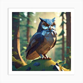 Low Poly Owl Art Print