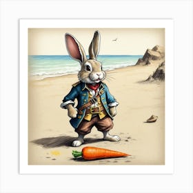 Rabbit On The Beach 3 Art Print