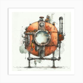 Steampunk Submarine Art Print