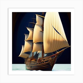 Ship In The Ocean Art Print