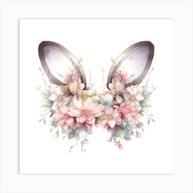 Floral Bunny Ears Art Print