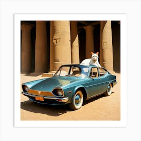 A painting of a Tesla car in the era of the Pharaohs
CAT 3 Art Print