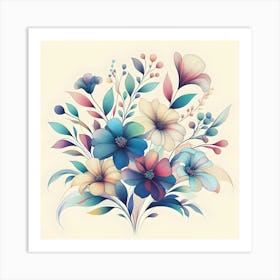 Watercolor Flowers 3 Art Print