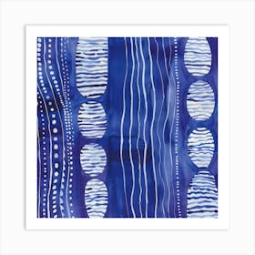 Blue And White Abstract Painting 3 Art Print