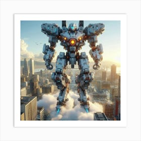 Giant Robot In The Sky Art Print