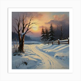 Winter Road 1 Art Print