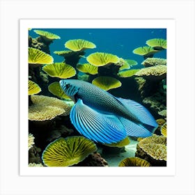 Blue Angelfish 1 Art Print