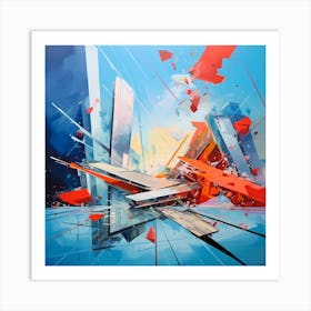 Palette Melodies: Sky-Red Symphony Art Print