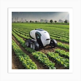 Robot In The Field 4 Art Print