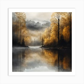 Abstract Golden Forest (10) Art Print