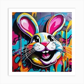 Bunny Face colors, bunny head  Art Print