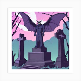 Mothman Tombstone Art Print