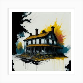 Colored House Ink Painting (106) Art Print