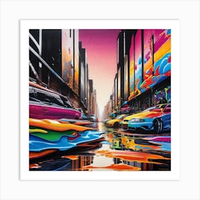 Street Scene By Person Art Print