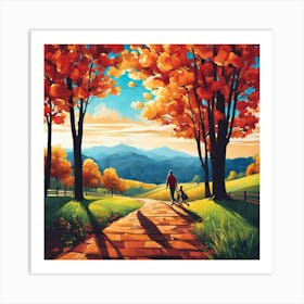 Autumn Walk Art Print