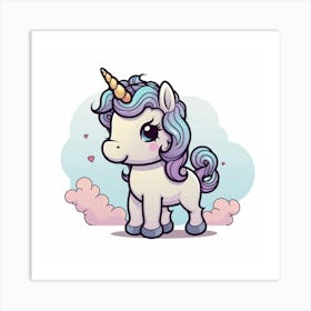 Unicorn With Rainbow Mane 10 Art Print