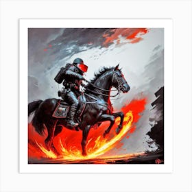 Soldier On A Horse Art Print