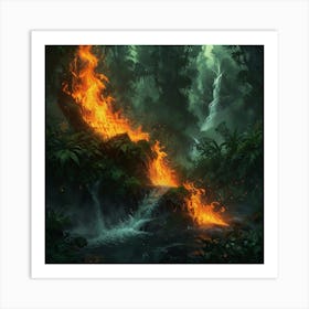 Fire In The Jungle 1 Art Print