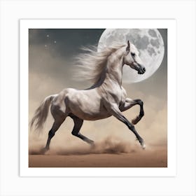 Arabian Thoroughbred Horse In The Desert Art Print