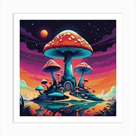 Psychedelic Mushrooms Art Print