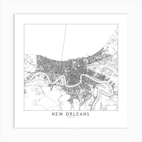 New Orleans Map Line Art Print