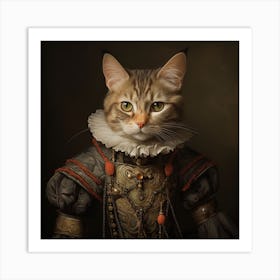 Portrait of a Gentleman Cat Art Print